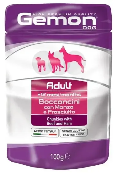 Gemon Пауч Dog Adult (Говядина, ветчина)