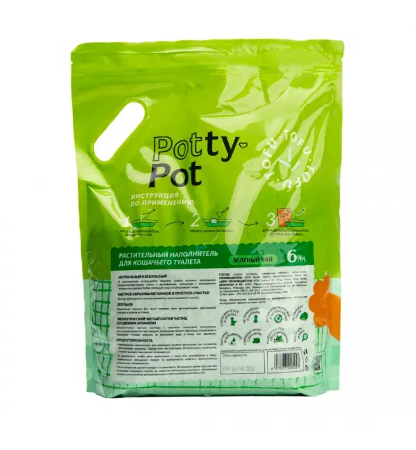 Potty-Pot Наполнитель ТОФУ Зеленый чай