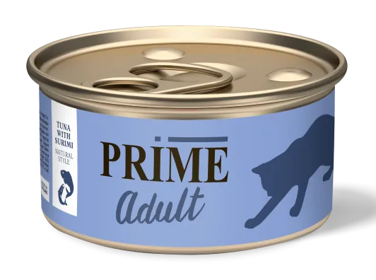 Prime Adult Консервы (Тунец с сурими в собственном соку) для кошек