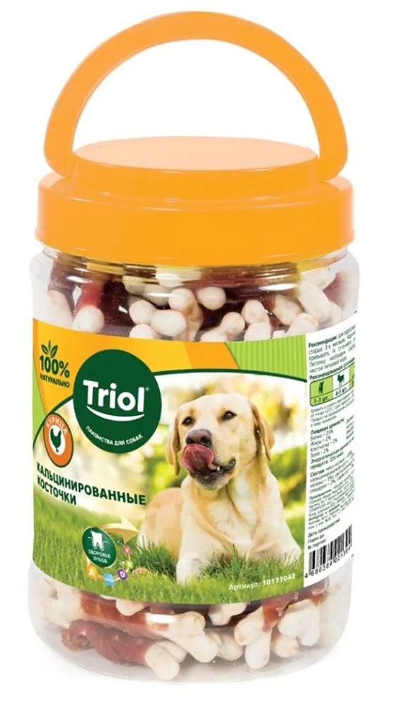 Triol Косточки кальцинированные с курицей для собак