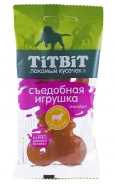 ТИТБИТ Съедобная игрушка косточка с ягненком Standart