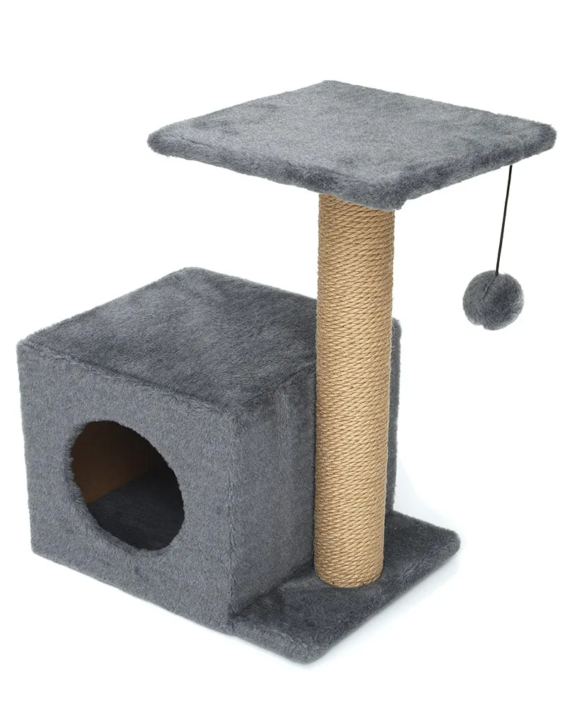 Cat House Когтеточка "Домик с боковой полкой", 58 см, джут