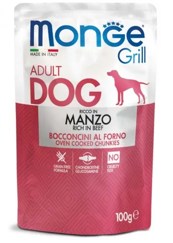 Monge Пауч Grill Adult Dog (Говядина), 100 г