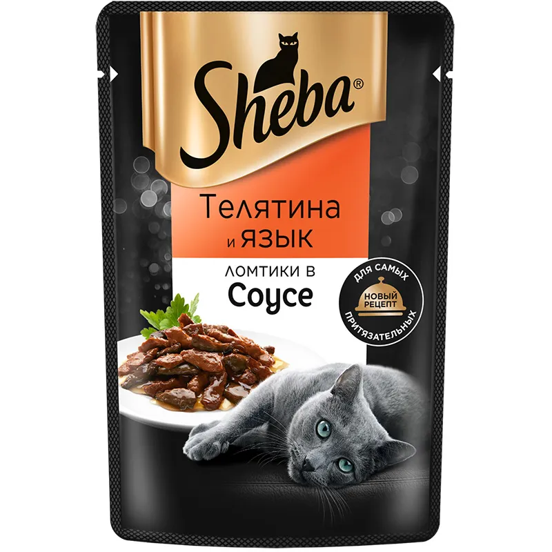 Sheba Ломтики в соусе (Телятина и язык), 75 г