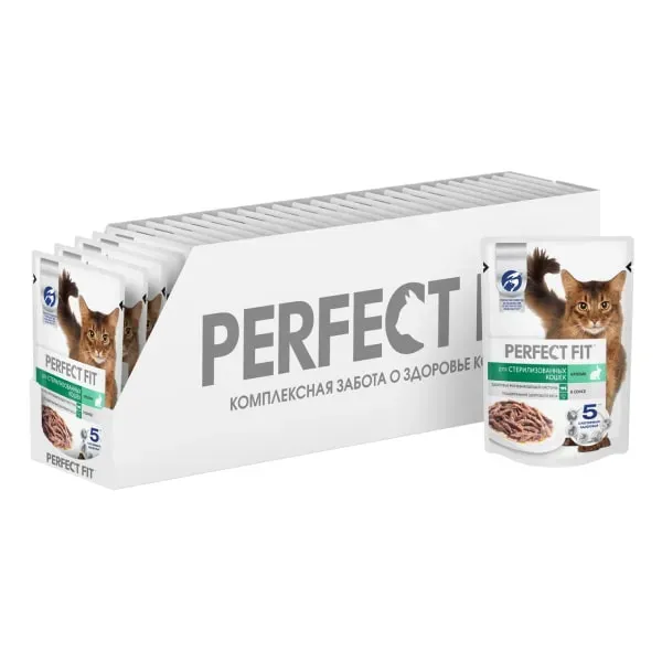 Perfect Fit для стерилизованных котов и кошек (Кролик в соусе)