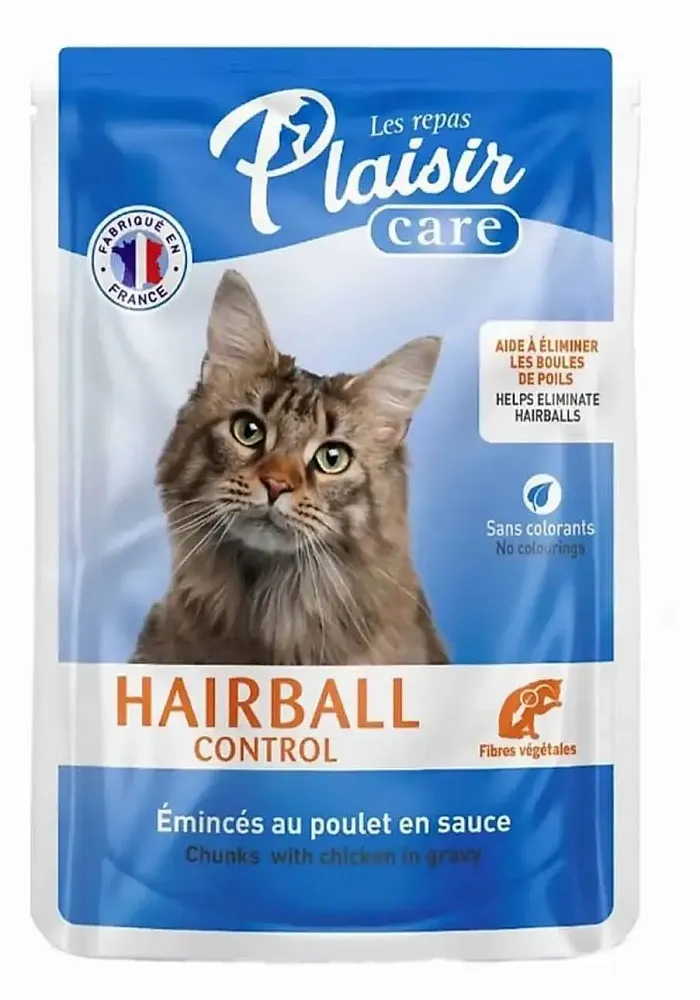 Plaisir Care Hairball Сontrol Кусочки в соусе (Курица)