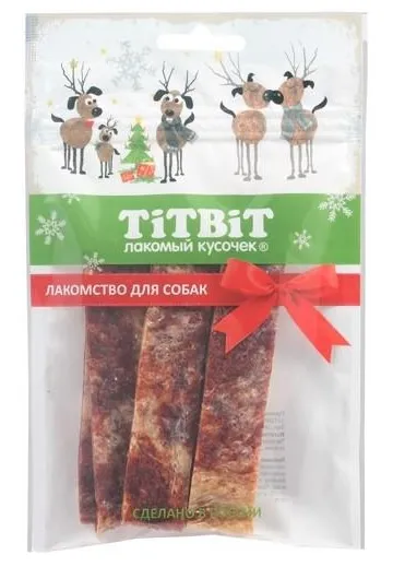 ТИТБИТ Мраморные стейки из говядины для собак (Новогодняя коллекция)