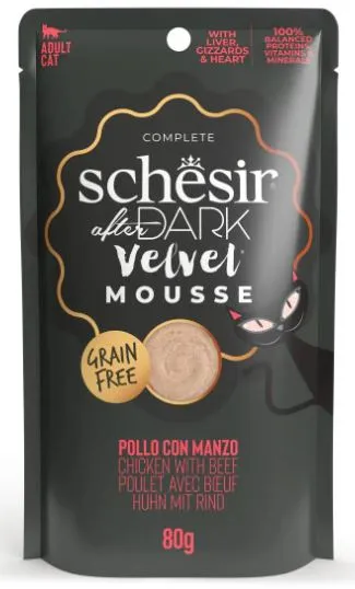 Schesir After Dark Velvet Mousse (Курица, говядина), 80 г