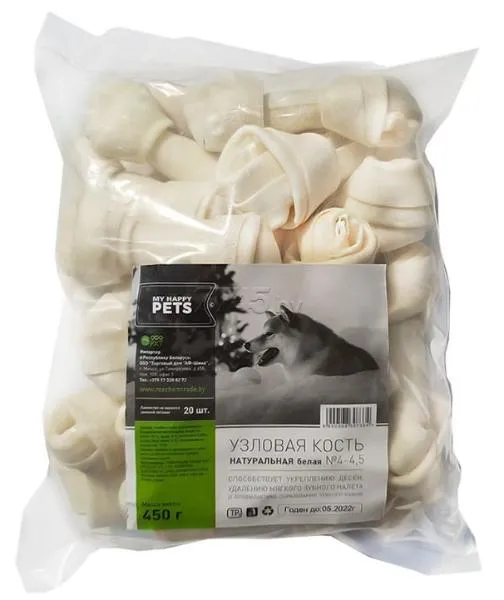 My Happy Pets Узловая кость натуральная (белая)
