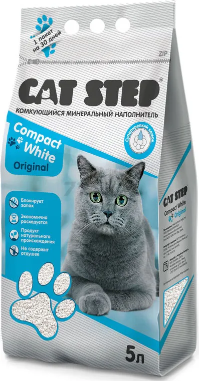 Cat Step Наполнитель белый Compact White Original
