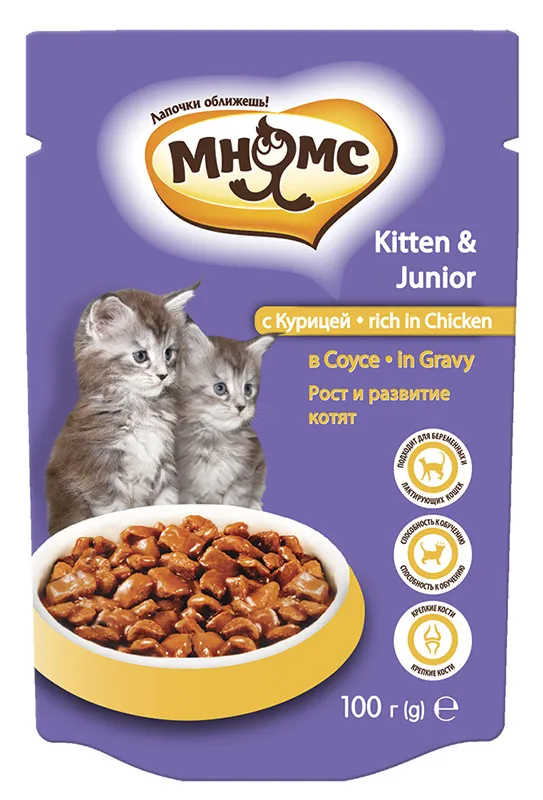 Мнямс Паучи с курицей для котят (соус)