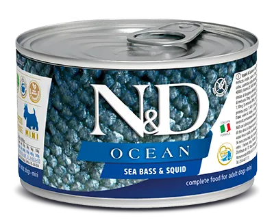 Консервы Farmina N&D Ocean Dog Adult Mini (Сибас, кальмар)