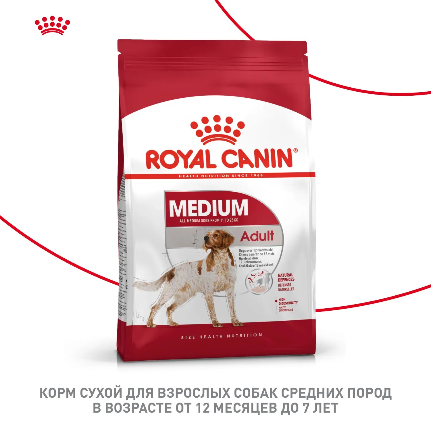 Корм Royal Canin Medium Adult для взрослых собак средних размеров от 12 месяцев