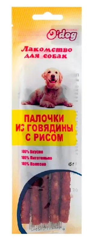 O'dog Лакомство Палочки из говядины с рисом