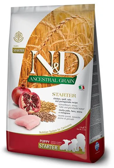 Farmina N&D Ancestral Grain Puppy Starter (Курица и гранат)