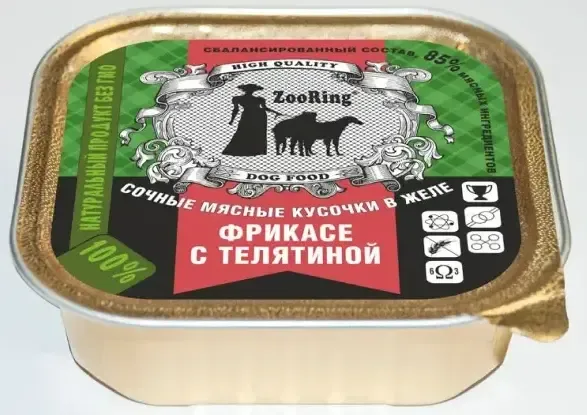 ZooRing Dog Кусочки в желе (Фрикасе с телятиной)