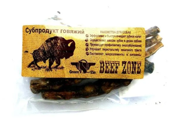 GreenQZin Сушеный говяжий хвост нарезанный (малый)