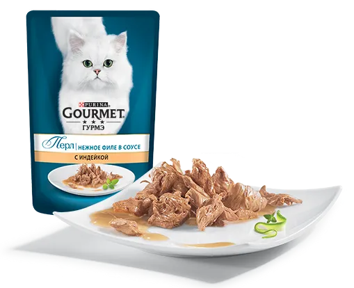 Gourmet Перл Нежное филе в соусе с индейкой, 75 г