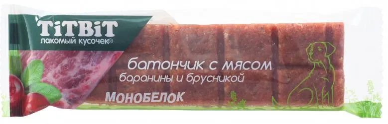ТИТБИТ Батончик с бараниной и брусникой, 40 г