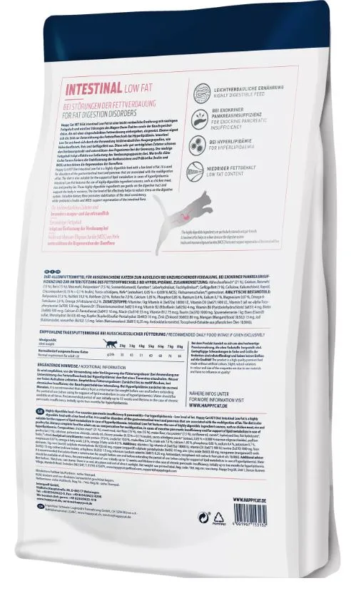 Happy Cat VET Diet Intestinal Low Fat лечебный корм для кошек