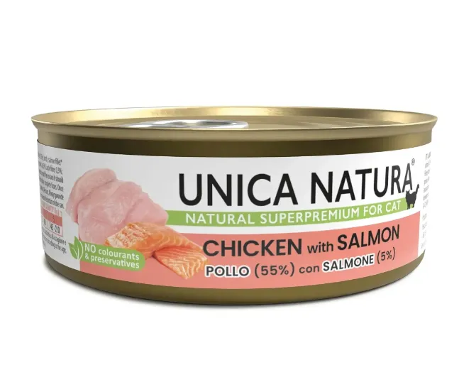 Unica Natura Консерва для кошек (Курица, лосось)