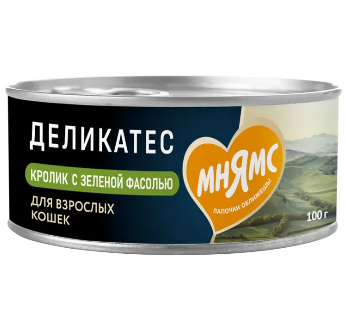 Мнямс Delicatesse Паштет для кошек (Кролик с зеленой фасолью)