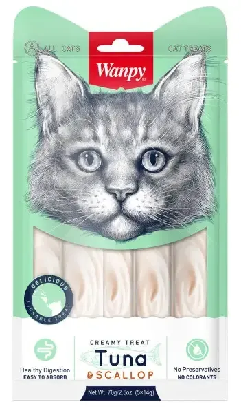 Wanpy Cat Нежное пюре из тунца и гребешка