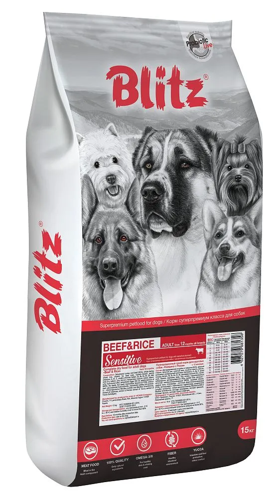 BLITZ Sensitive Adult (Говядина, рис)