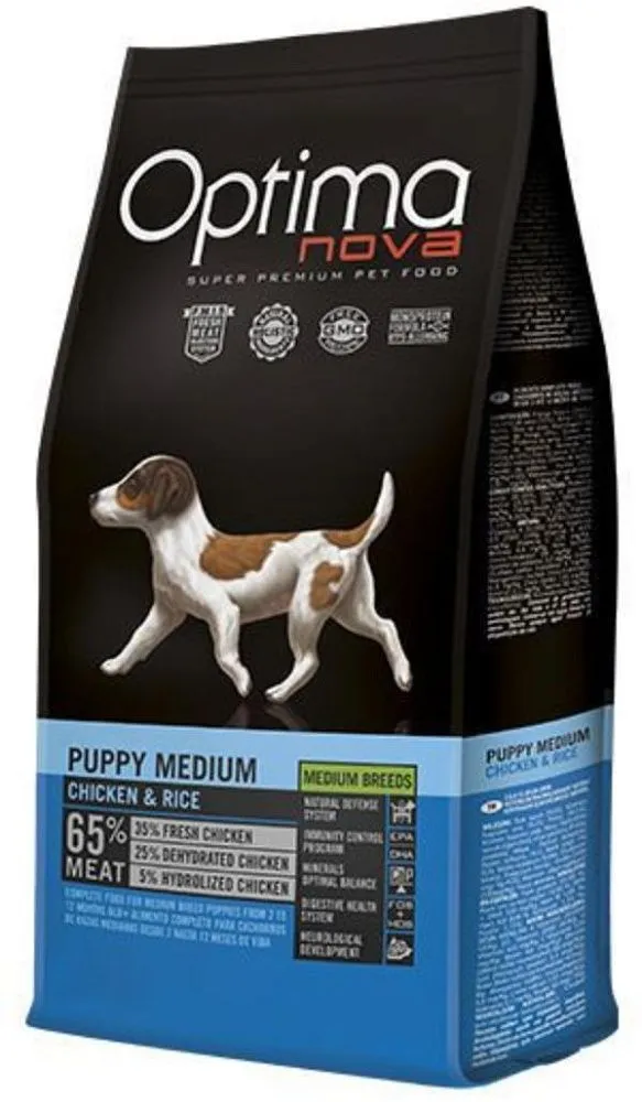 OptimaNova Puppy Medium (Курица и рис)