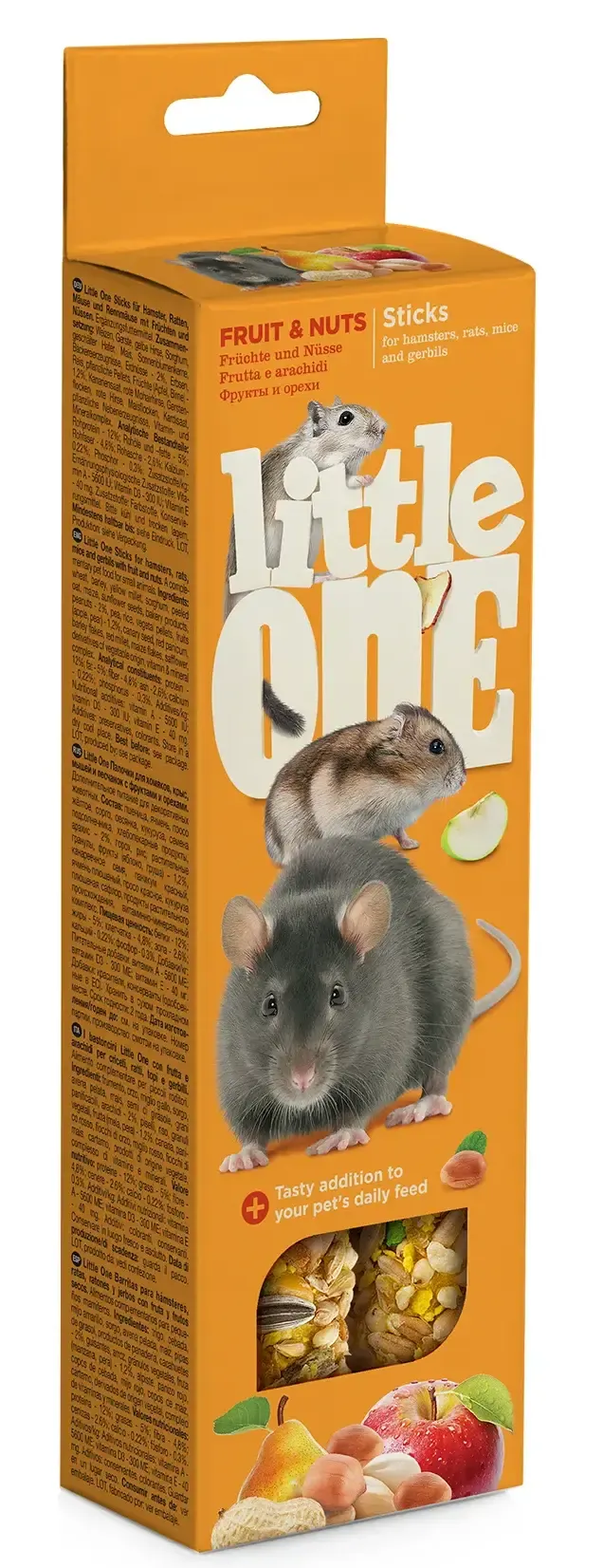 Little One Палочки для грызунов с фруктами и орехами 2х60 г