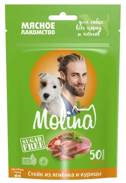 Molina Лакомство для собак Стейк из ягненка и курицы