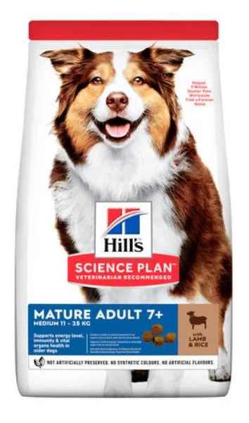 Корм Hill's Science Plan для средних пород старше 7 лет (ягненок, рис)