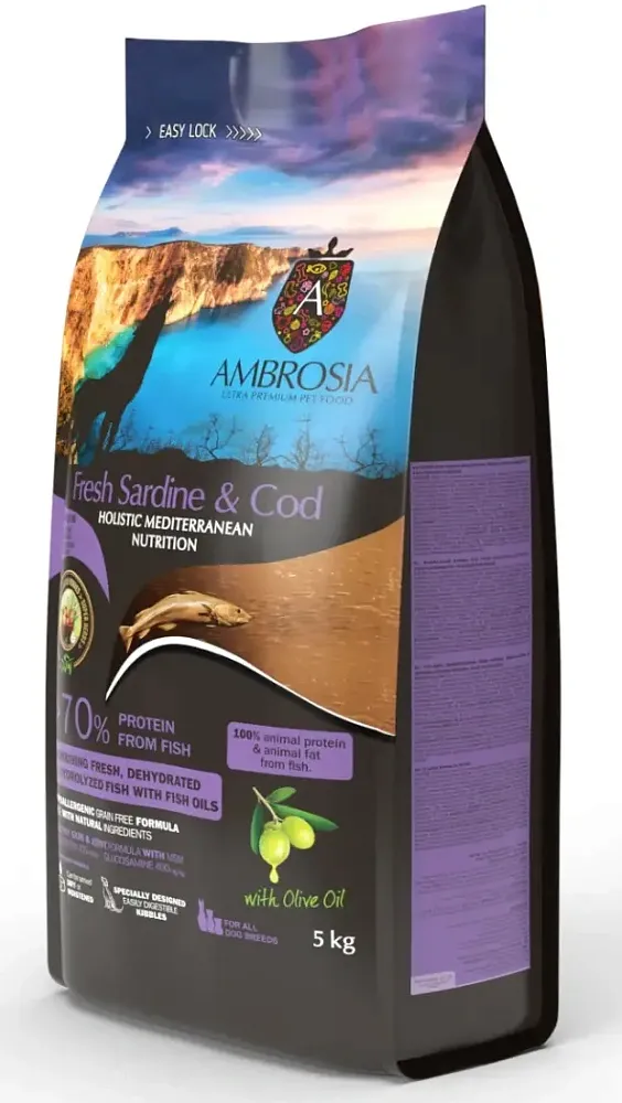 AMBROSIA Mediterranean Sterilised/Senior (Сардина, треска)