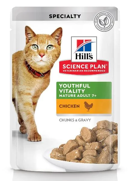 Hill's Science Plan Senior Vitality Влажный корм для пожилых кошек 7+ (курица)