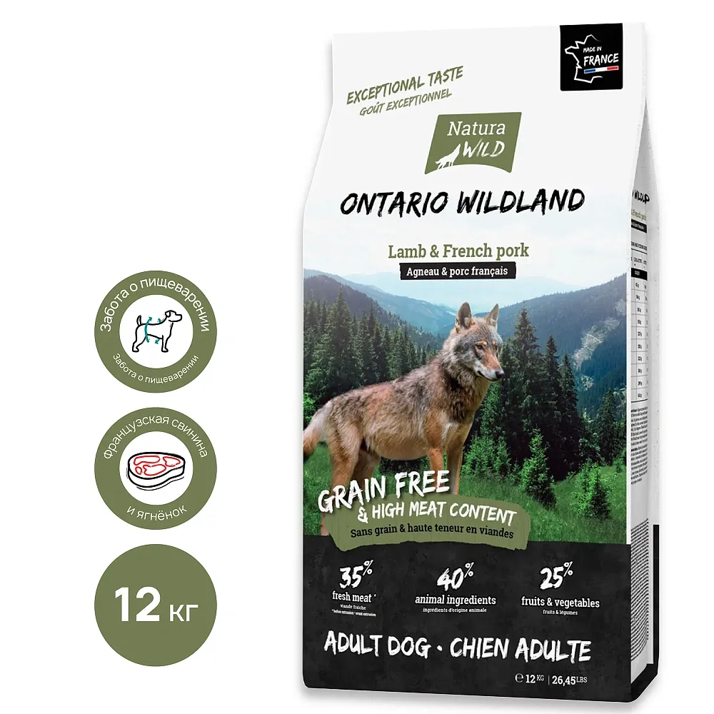 Natura Wild Ontario Wildland (Ягненок, свинина)