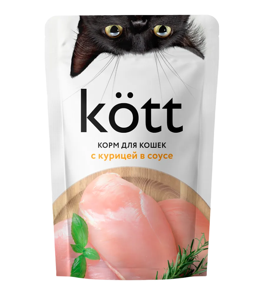 Kott для кошек с курицей в соусе, 75 г х 28 шт (уп)