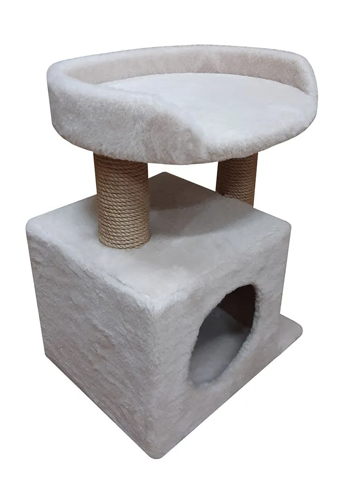 Bast Стандарт Когтеточка Домик с овальной полкой 55 см, джут