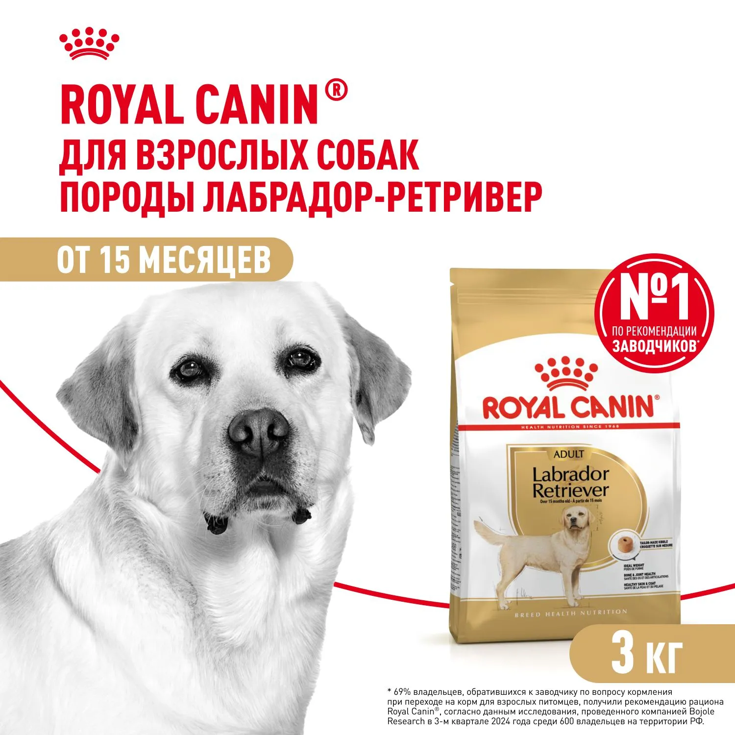 Корм Royal Canin Labrador Retriever Adult для взрослых собак породы Лабрадор