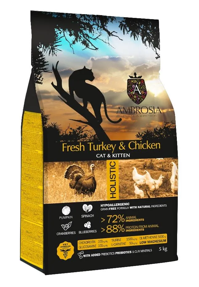 AMBROSIA Cat&Kitten (Индейка, курица)