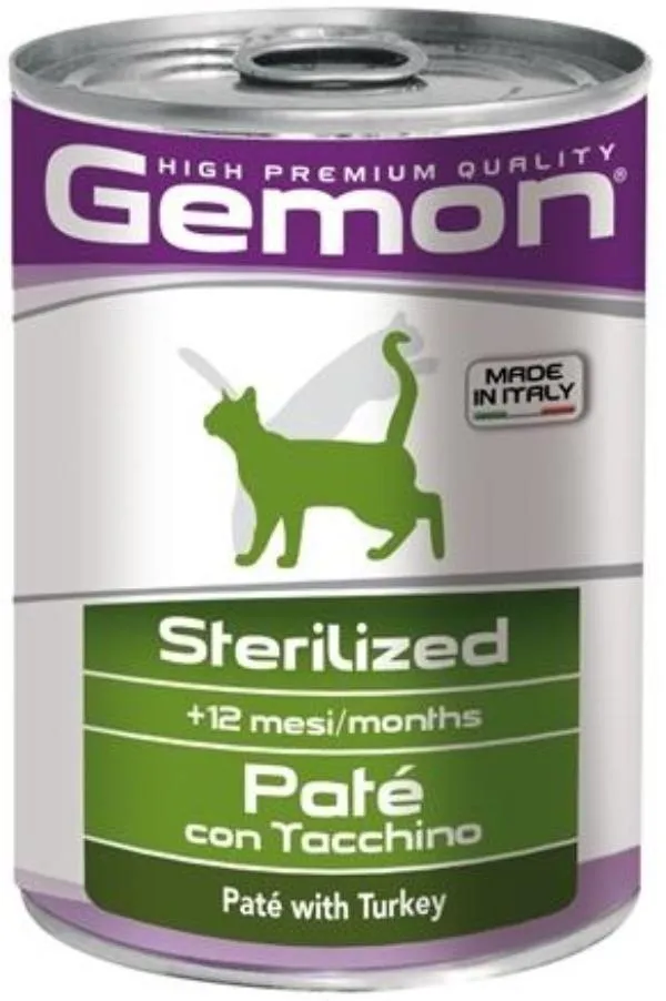 Gemon Консервы Cat Sterilized Pate Turkey, 400 г