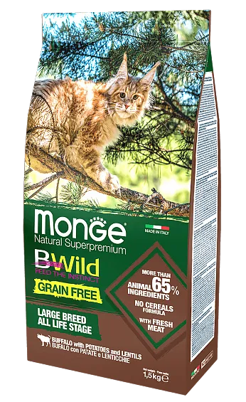 Корм Monge Cat Bwild Grain Free Large Breed (Буйвол) для кошек