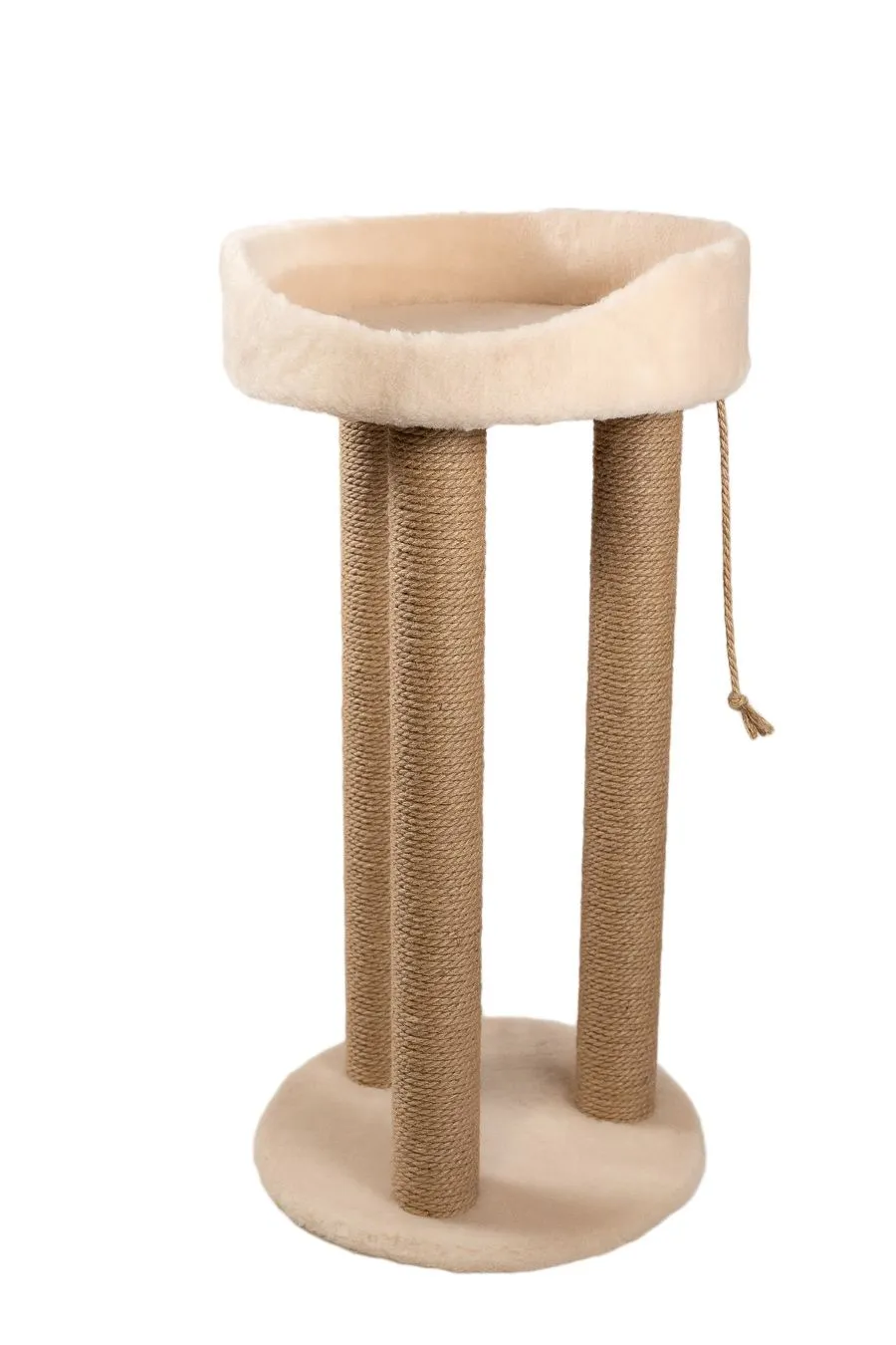 Cat House Когтеточка "Тринога с лежанкой", 85 см, джут Бежевая