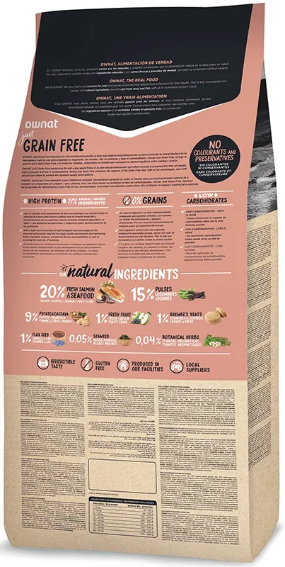 OWNAT Just Grain Free Adult Dog (Лосось и морепродукты)