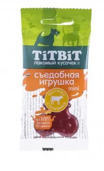 ТИТБИТ Съедобная игрушка косточка с телятиной Mini
