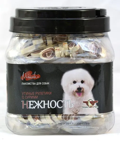 GreenQZin "Миники Нежность" (Сушеные утиные роллы)