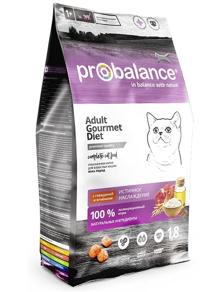 Корм Probalance Cat Adult Gourmet Diet Beef & Lamb для кошек