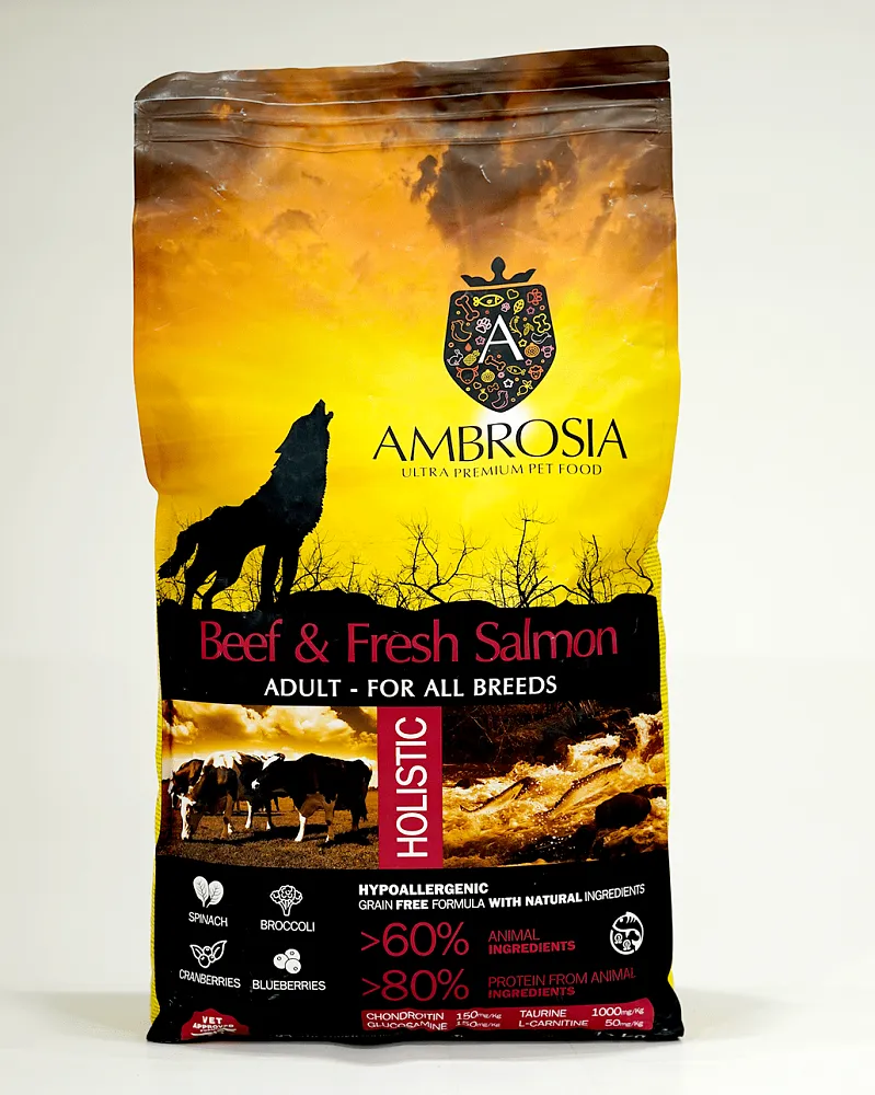 AMBROSIA Adult All Breeds (Говядина, лосось)