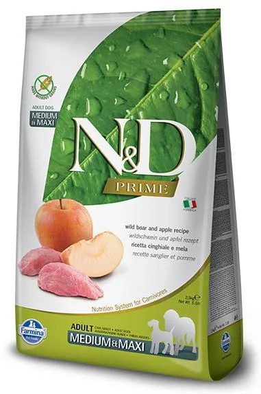 Farmina N&D Prime GF Adult Medium & Maxi (Кабан и яблоко)
