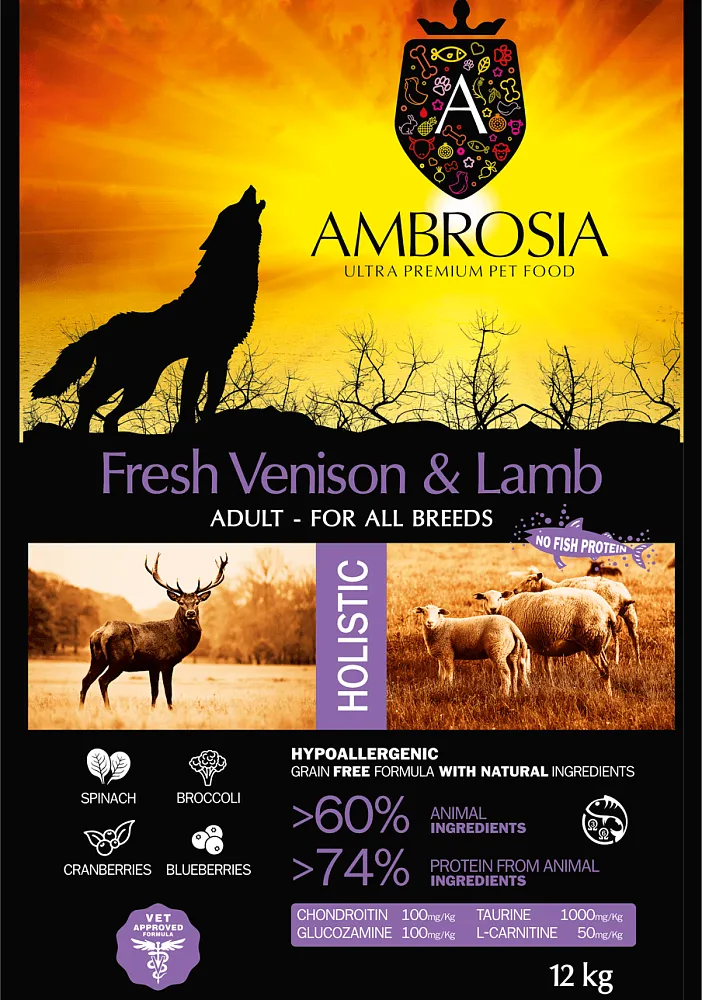 AMBROSIA Adult All Breeds (Оленина, ягненок)