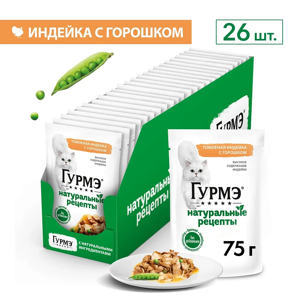Консервы Gourmet Натуральные рецепты Томленая индейка с горошком